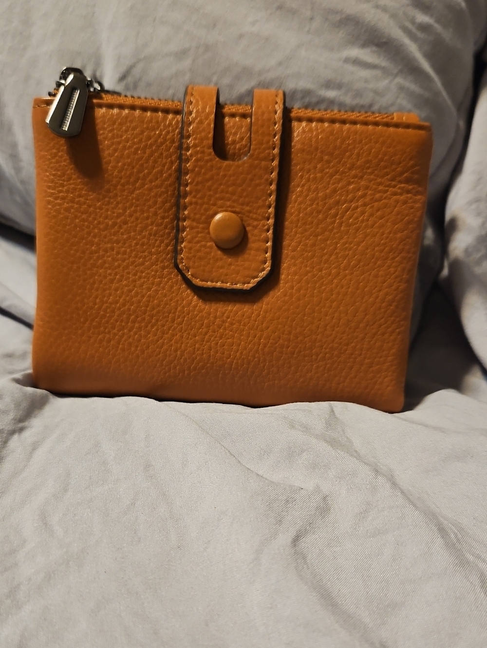 Brown Leather Snap Wallet